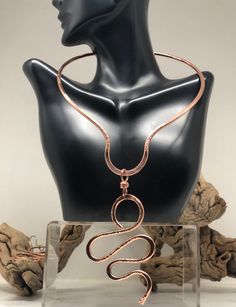 Copper wavy pendant and neckpiece. Note:  All of my pieces are handmade and made to order for my customers.  Each piece will be uniquely designed just for you and therefore may vary (slightly) from what is pictured. Handmade Freeform Copper Necklaces, Artisan Handmade Spiral Necklace, Artistic Necklaces With Unique Design, Artistic Adjustable Wire Wrapped Necklaces, Unique Freeform Copper Necklace, Handmade Adjustable Spiral Necklace, Handmade Spiral Necklace For Gift, Artsy Electroformed Jewelry For Gifts, Unique Hand Forged Freeform Necklaces