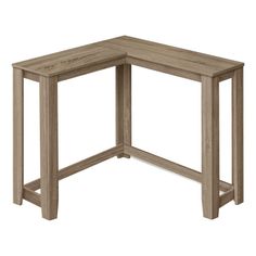 the corner table is made out of wood and has two sections for each section to sit on