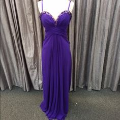 La Femme Majestic Purple Dress. Great Condition. Formal Flowy Evening Dress With Ruched Bodice, Chiffon Evening Dress For Gala, Formal Chiffon Dress With Fitted Bodice For Prom, Purple Fitted Chiffon Dress For Party, Fitted Purple Chiffon Dress For Party, Formal Fitted Chiffon Dress With Sweetheart Neckline, Formal Fitted Chiffon Dress With Lined Bodice, Fitted Chiffon Dress With Sweetheart Neckline For Formal Occasions, Fitted Chiffon Dress With Lined Bodice For Formal Occasions