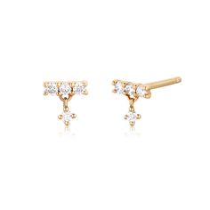 Looking for the perfect dainty diamond earring with a unique edge? We give you Diana, each earring features a row of three diamonds, with a dangling diamond below. This style will move with you, catching the light as you move through your day. Product Details: Material: 14K Solid Gold Size: 4.6x4.6mm Stone Type: White Diamond Total Carat Weight: 0.076 carat Sold as a pair td {border: 1px solid #ccc;}br {mso-data-placement:same-cell;} Piercings For Girls, Diamond Choker Necklace, Korean Jewelry, Diamond Choker, Diamond Earring, Solid Gold Jewelry, 925 Jewelry, Gold Filled Jewelry, Pendant Earrings