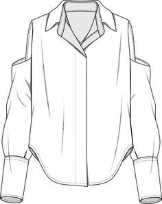 the front and back view of a shirt with long sleeves, collars and cuffs