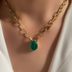 Colombian Emerald Necklace, Paraiba Stone Lariat Necklace, Gold Plated Y Necklace, Silver Long Layering Pendant, Minimalist Chain Necklace - Etsy Green Drop Necklace With Adjustable Chain As Gift, Gift Clavicle Chain Necklace With Drop Shape, Lariat Necklace Gold, Minimalist Chain, Pendant Minimalist, Y Necklace, Colombian Emeralds, Emerald Necklace, Lariat Necklace