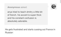 an email message with the caption'anonymous asked'to teach children about french