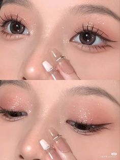 Asian Prom Makeup, Sparkly Eye Makeup, Angel Makeup, Sparkly Makeup, Swag Makeup