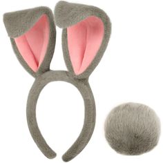 Halloween Things To Do, Easter Bunny Ears Headband, Rabbit Ears Headband, Girls Halloween Party, Bunny Ears And Tail, Easter Bunny Costume, Gray Bunny, Bunny Cosplay, Easter Costume