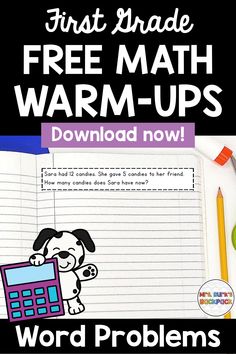 1st grade free math warm ups word problems