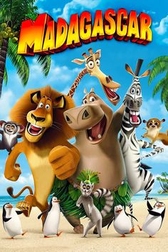 madagascar movie poster with many different animals