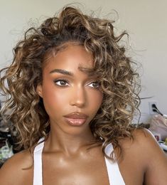 Monet Hair Products, Beige Hair, Honey Brown Hair, Blonde Curly Hair, Colored Curly Hair, Blowout Hair, August 11, Hair Inspiration Color