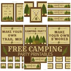 the camping party printables are ready to be used