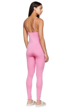 Prism²: Pink Balanced Unitard | SSENSE Seamless Stretch Unitard For Sports, Stretch Seamless Unitard For Sports, Stretch Elastane Unitard For Sports, Sports Stretch Elastane Unitard, Fitted Nylon Unitard For Sports, Compression Seamless Unitard In Athleisure Style, Compression Athleisure Unitard With Seamless Design, Athleisure Compression Unitard With Seamless Design, Elastane Unitard For Pilates