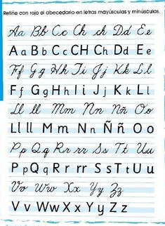 the letters and numbers are written in cursive writing, with blue ink on lined paper