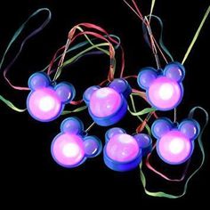 LED Light Up Flashing Mouse Necklaces - 6 Pcs Per Pack - Party Glowz Dark Mickey Mouse, Necklaces For Boys, Led Necklaces, Disney Room Decor, Girls Party Favors, Mouse Costume, Necklace Packaging, Glow Sticks, 4th Of July Party