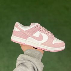 Nike Dunk Low Pink Corduroy Size 7.5m/9w Ds Nike White Suede Sneakers, White Suede Nike Sneakers, Trendy Pink Suede Sneakers, Dunk Rosa, Nike Rosa, Black Shoes Sneakers, Nike Sb Dunk Low Pro, Nike Presto, Nike Vapormax