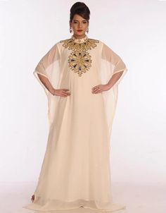 Subhanallah Dubai Off White Georgette Hand Embroidery Party Wear Kaftan 👗 Buy latest Kaftan which are made up from best quality fabrics with latest styles from our large collections at arabicattire.com Shop Now : https://bit.ly/3zHLaFh Buy online @ $67 #designerkaftan #kaftandressespakistani #kaftangown #kaftannearme #kimonokaftan #pakistanikaftandress Luxury Wedding Tunic For Eid, Luxury Beige Thobe For Eid, Luxury Eid Thobe With Zari Work, Luxury Reception Kaftan For Eid, Luxury Bollywood Thobe For Eid, Kaftan Moroccan Caftan, Kaftan Gown, Modest Evening Dress, Zari Embroidery