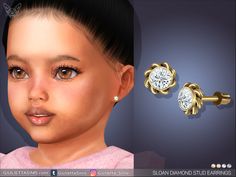 The Sims Resource - Sloan Diamond Stud Earrings For Toddlers Sims 4 Cc Toddler Accessories, Sims 4 Male Stud Earrings Cc, Earings Cc Sims 4, Sims 4 Cc Diamond Earrings, Sims 4 Cc Toddler Earrings, Sims 4 Cc Earrings Studs, Toddler Earrings, Toddler Jewelry