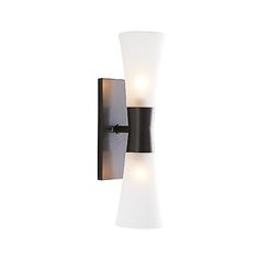 a wall light with two lights on it