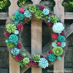 an image of a wreath made out of succulents