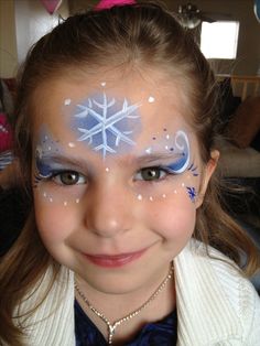 Kid Makeup, Frozen Face Paint, Princess Face Painting, Frozen Face, Winter Face