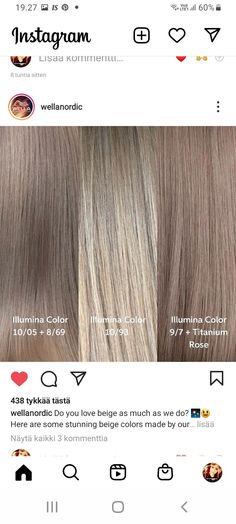 Beige Blonde Wella Formula, Wella Dark Blonde Hair, Wella Illumina Color Chart, Ash Brown Hair Color Formula, Wella Illumina Formulas, Ash Blonde Formula, Wella Blonde Formula, Ash Brown Formula