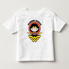 Chibi Wonder Woman With Polka Dots and Logo Toddler T-shirt Wonder Woman Chibi, Justice League Characters, Dot Logo, The Justice League, The Justice, Back To School Supplies, Woman Standing, Toddler Tees, Cute Chibi