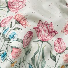 A 90mm silk scarf featuring florals inspired by the British countryside. Sarah Flint, British Countryside, Silk Scarf, Flower Tattoo, Silk, Tattoos, Floral, Flowers, Pink