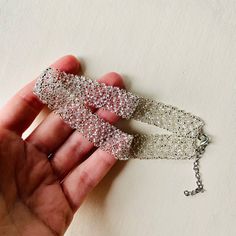 Silver Seed Bead Choker Necklace Wide Sparkly Choker Dainty - Etsy Sparkly Choker, Necklace Wide, Seed Bead Choker, Bead Choker Necklace, Dainty Choker, Brick Stitch Earrings, Bead Choker, Boho Choker, Statement Choker