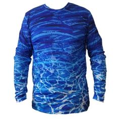 Kobalt 1 Athletic Swim Surf Sun Shirt. Stretchy Loose Fit, Long Sleeve, Crew Neck. Upf/Reel Protection Real Aqua Camo Pattern/ Design A Quick Dry Cooling Activewear Wetshirt 100 % Polyester Size Xl Men's Color Blue Brand New Item Flawless Condition Comes From A Clean Non-Smoking Home. Blue Long Sleeve Beach Shirt, Light Blue Printed Long Sleeve Tops, Light Blue Long Sleeve Printed Tops, Blue Long Sleeve Printed T-shirt, Blue Crew Neck Shirt For Beach, Blue Fitted T-shirt For Beach, Blue Crew Neck Shirt For The Beach, Blue Crew Neck Top For Beach, Fitted Blue T-shirt For Beach