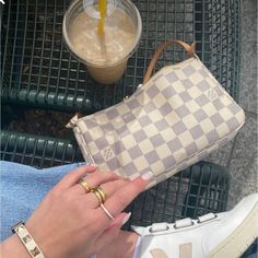 Authentic Damier Azure Serial # Posted Made In Spain See Photos For Wear W8.3 X H5.1 X D1.2inch(Approx) Pouchette Bag Outfit, Dhgate Finds, Bag Styling, Lv Shoulder Bag, Longchamp Tote, Simple Summer Outfits, Girly Bags, Louis Vuitton Damier Azur, Damier Azur