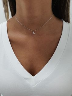 "Gorgeous inital pendant necklace made of sterling silver set with cz zircons, making a simple but elegant statement. The perfect layering piece or minimalist necklace. This necklace is perfect to wear as everyday jewelry and combined layered with other necklaces. Hypoallergenic, lightweight and minimalist. ► FEATURES: * Sterling silver pave disc pendant necklace. ► MEASUREMENT : Chain length: 13\" / 33 cm In addition you will receive an extender chain of 5 cm \\ 2\" for you to enjoy controlling Initial Necklace Diamond, Jewish Necklace, Yellow Gold Solitaire, Silver Eye, Necklace For Girlfriend, Necklace Diamond, Letter Charm, Cz Necklace, Solitaire Necklaces