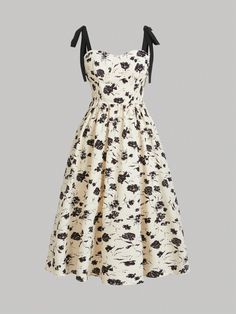 Albaricoque Bohemio Collar sin mangas Tela tricotada Floral,Estampado Integral Tirantes Embellished No-Elástico Gothic Oc, Spaghetti Strap Dress Outfit, Cute Dress Outfits, Teen Girl Dresses, Cute Lazy Outfits, Pleated Mini Dress, 50s Dresses, Fabric Floral