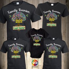 Family Reunion T Shirts THIS LISTING IS FOR ONE SHIRT ONLY DIRECT TO GARMENT PRINTING How to order: Select Size. Select Shirt Color. Provide the following family last name. Year of the Reunion. To order multiple shirts you will need to repeat this process and add it to your cart, then you can checkout all at the same time. We use first Quality T shirt pre-shrunk cotton. WE STRONGLY RECOMMEND TO TAKE A LOOK AT THE CHART SIZE FOR SIZE INFORMATION ✔The print is for the FRONT ONLY ✔Our handling time Customizable Family Reunion Matching T-shirt, Funny Graphic T-shirt For Family Reunion, Cotton T-shirt With Custom Print For Family Reunion, Personalized Casual T-shirt For Family Reunion, Fun Custom Print T-shirt For Family Reunion, Family Reunion Shirts, Reunion Shirts, The Reunion, Quality T Shirts