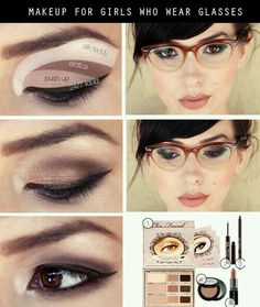 Makeup For Girls, Airbrush Make Up, Glasses Makeup, Makijaż Smokey Eye, Makeup For Teens, Cat Eyes, Girls With Glasses, Eye Make