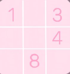 a pink square with numbers in the middle