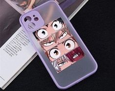 an anime phone case with two faces on it