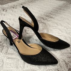 Women’s Black Sparkly Dressy Heels Bright Pink Heels, Black Sparkly Heels, Floral High Heels, Silver Glitter Heels, Black Kitten Heels, Kitten Heel Shoes, Sparkly Heels, Ankle Strap Sandals Heels, Velvet Heels