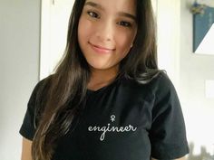 The Female Engineer Embroidered T-Shirt is the perfect way to show off your engineering and community pride. Made from breathable cotton, this comfortable and stylish shirt is designed to help you look and feel your best. Show off your skills and your spirit with this stylish piece. Female Engineer, Black Embroidery, Stylish Shirt, White Embroidery, Embroidered Tshirt, Stylish Shirts, White Shirt, Black Shirt, Womens Shirts