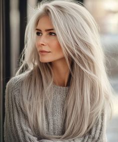 🎭 Pristine Long Haircuts Long Hairstyles for Women Over 60 | Life-Changing Artform 🦋���💝 Long Hair Older Women, Long Hairstyles For Women, Haircuts Long, Grey Hair Don't Care, Perfect Blonde Hair, Silver Haired Beauties, Grey Hair Transformation, Grey White Hair, Long Haircuts