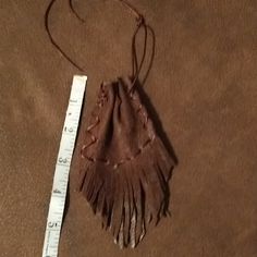 Handmade Native American Medicine Bag Made From Brown Leather. Can Be Tied Into Anything With Its String Pull Closure. Could Also Be Used As A Coin Pouch. See Pics For Measurements. Leather Pouch Pattern, Native American Medicine Bag, Native American Medicine, Leather Medicine Bag, Medicine Bag, Pouch Pattern, Coin Pouch, Leather Pouch, Small Bags