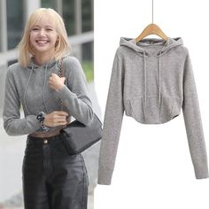 Korean Aesthetic Blackpink Lisa Inspired Casual Knit Corset Hoodie It is no secret that members of Blackpink are behind some of the most recognizable trends in Kpop fashion and Korean style. Blackpink's Lisa is keeping it comfortable yet sexy with this gray knit corset hoodie. Shop Blackpink Lisa inspired knit corset hoodie from The Kawaii Factory for only $39.99 and free worldwide shipping. Measurements S Bust: 80cm/31.5" Length: 40cm/15.7" M Bust: 84cm/33" Length: 41cm/16.1" *This product fits true to size. *Standard shipping time to the US is 9-19 business days. Please consult our shipping page for shipping time estimates for other countries. *Please check the measurements/size chart very carefully when ordering from The Kawaii Factory. Most of our clothes come in Asian sizes, which are Trendy Winter Hoodie, Trendy Gray Hoodie Sweater, Trendy Hoodie Sweater, Y2k Fitted Long Sleeve Hoodie, Trendy Solid Color Hoodie Sweater, Fitted Y2k Long-sleeved Hoodie, Fitted Y2k Long Sleeve Hoodie, Fitted Long Sleeve Y2k Hoodie, Trendy Fall Sweater With Drawstring Hood