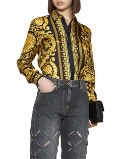 100% SE Versace Baroque, Versace Gold, Versace Couture, Versace Shirt, Gold Models, Pleats Please Issey Miyake, Versace Jeans, Gianni Versace, Yoga Wear