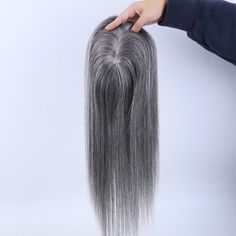 Women Mono Human Hair Topper Salt and Pepper Mix Grey Hair – Apexhairs Salt And Pepper Hair Toppers, Salt And Pepper Lace Front Wig, Long Salt And Pepper Hair Natural, Salt Snd Pepper Wigs, Salt & Pepper Hair Toppers, Grey Hair Topper, Grey Hair Wig, Pepper Hair, Androgenetic Alopecia