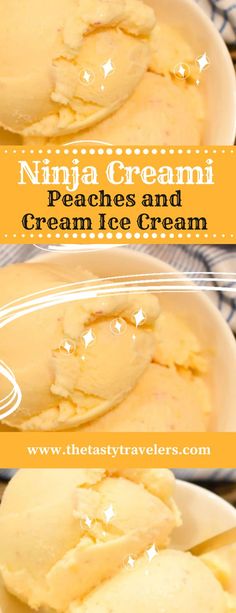 Ninja Creami Peaches and Cream Ice Cream Peaches And Cream Ice Cream, Ice Cream Maker Recipes, Yogurt Ice Cream, Creamy Recipes, Cream Ice Cream, Homemade Ice Cream Recipes