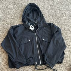 Nwt Black Boxy Crop Jacket. Got As A Gift And Never Wore It Trendy Hooded Outerwear From Forever 21, Forever 21 Casual Black Outerwear, Forever 21 Black Long Sleeve Outerwear, Forever 21 Trendy Black Outerwear, Trendy Black Forever 21 Outerwear, Forever 21 Jacket, Crop Jacket, Forever 21, Jackets For Women