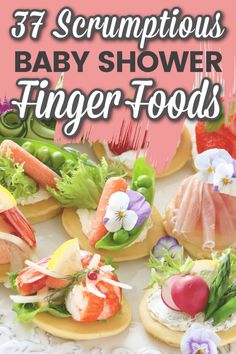 Are you looking for baby shower finger food ideas? We've got 37 finger foods for baby showers your guests will love including over 200 different appetizer variations you can offer! Baby shower food ideas for spring, summer, fall, and winter! Gluten-free baby shower foods and vegetarian baby shower food ideas! Appetizers and finger foods to please a crowd! Shower Finger Foods