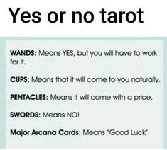 a sign that says, yes or no tarot hands means memes but you will have to work for it