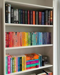 a book shelf filled with lots of books