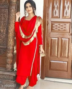 Red Patiyala Suit, Red Punjabi Suit Patiala, Red Suit Design, Red Punjabi Suit, Punjabi Suits Party Wear, Women Salwar Suit, Patiala Suit Designs, Patiyala Dress, Punjabi Suits Designer Boutique