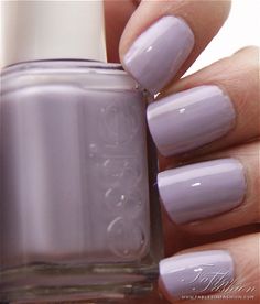 Essie - Lilacism - spring 2014 flattering on all skin tones! Grey Gel Nail, Gel Nail Colours, Nail Swatches, Lilac Nails, Lilac Grey, Nail Colours, Colorful Nail Designs