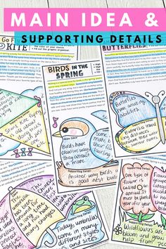 the main idea and supporting details for this spring writing activity