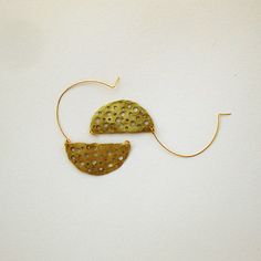 HALF SUNRISE Handmade earring metalwork by havanaflamingo Half Moon Earrings, Oversized Earrings, Boho Chic Earrings, Brass Hoop Earrings, African Earrings, Handmade Earring, Ethnic Earrings, African Jewelry, Bohemian Earrings